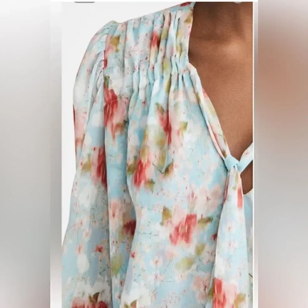 Revolve Misa Los Angeles Tia Skirt Daydream Floral Tiered Midi Skirt and top  XS
